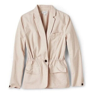 Fossil Stripe Pink Cotton Stripe Blazer Womens  Small